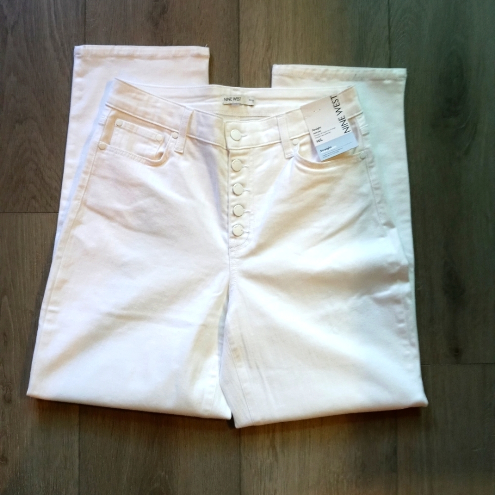 NWT Nine West white womens jeans size 10